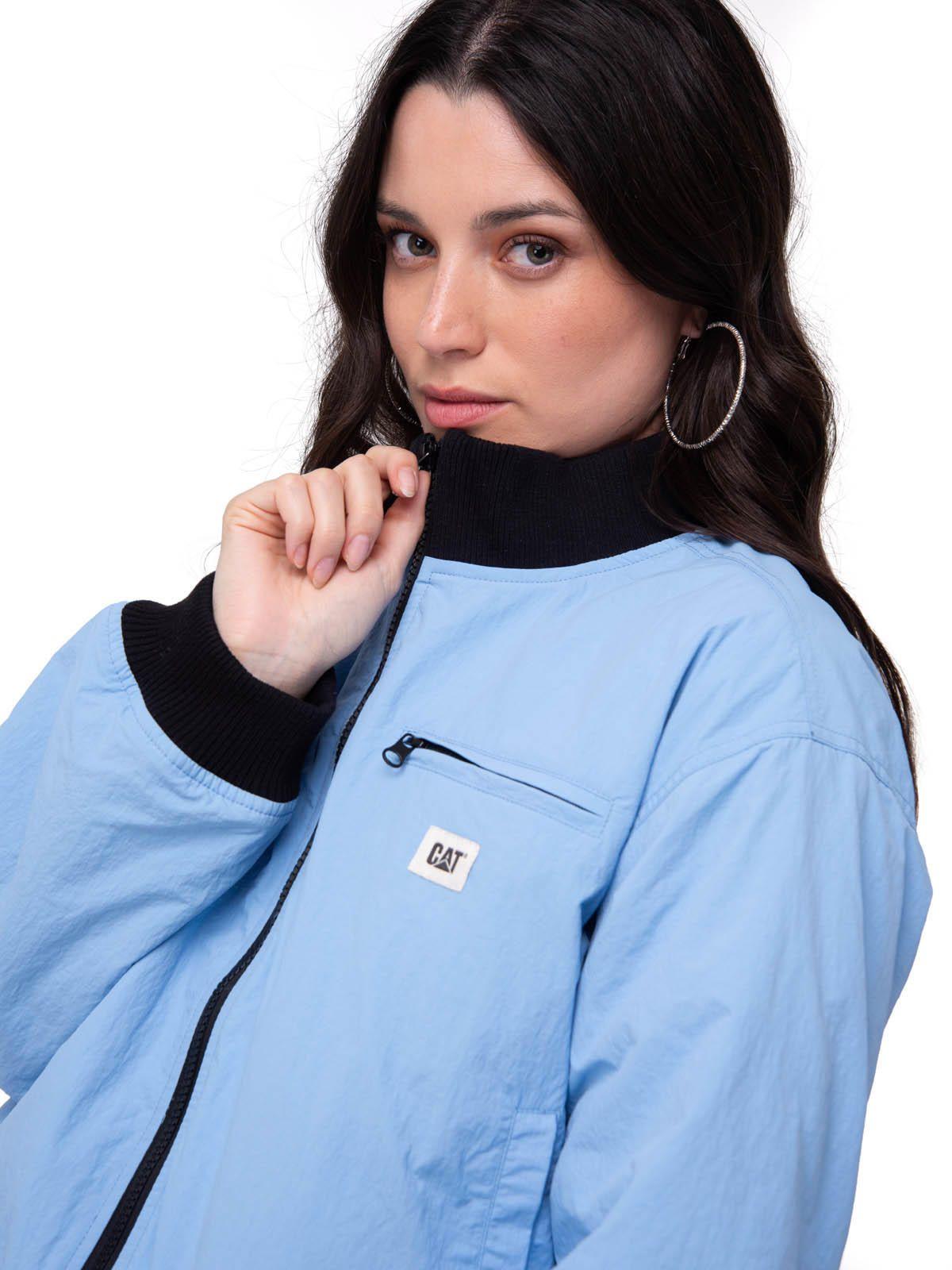 Chaqueta Mujer Nylon Bomber Celeste-4