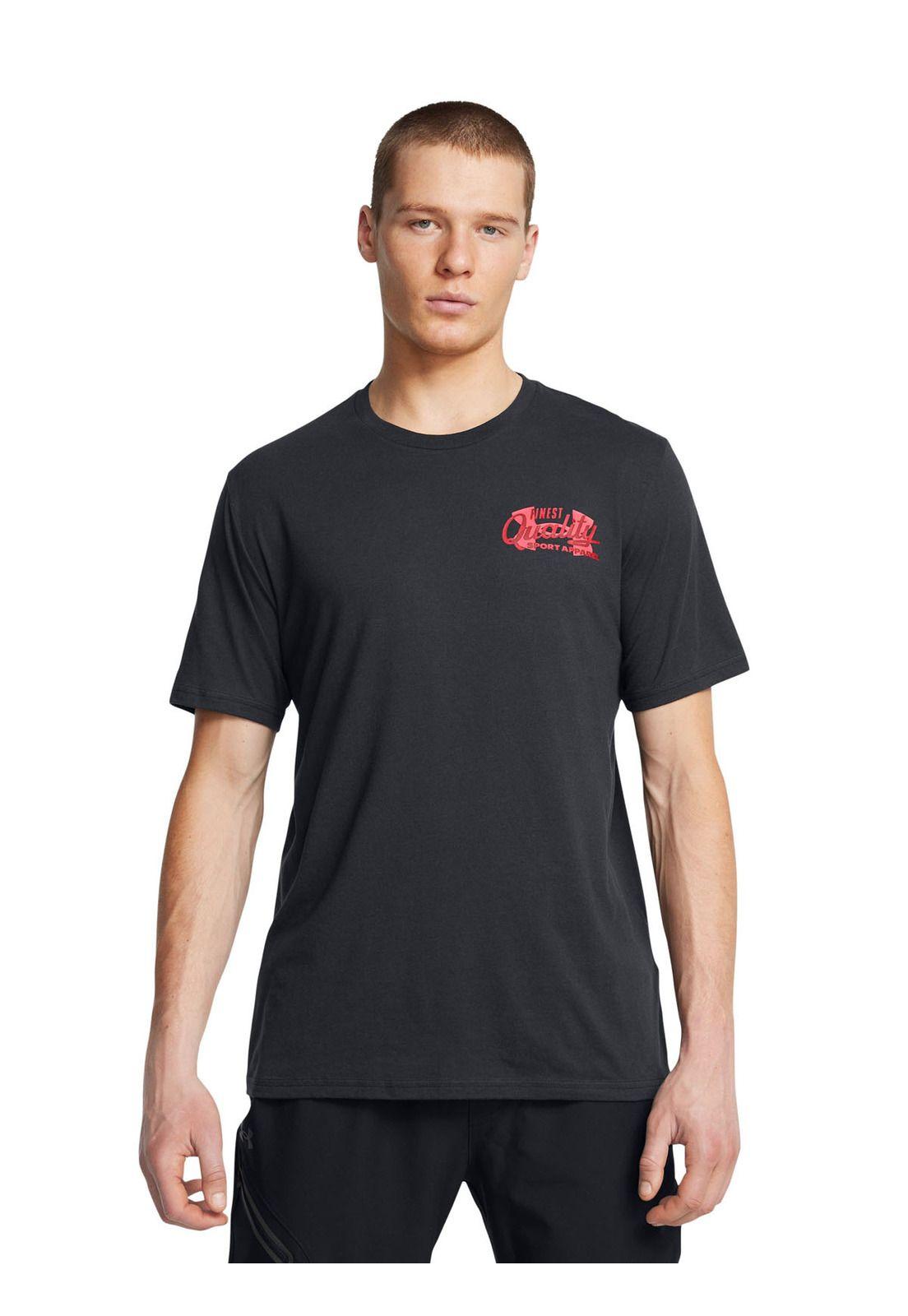 Polera manga corta Vintage hombre Negro-3