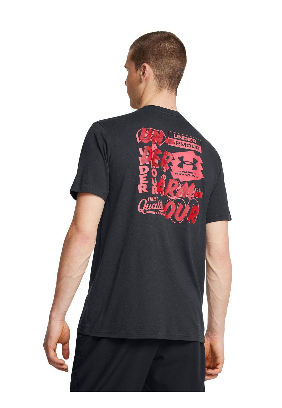 Polera manga corta Vintage hombre Negro-4