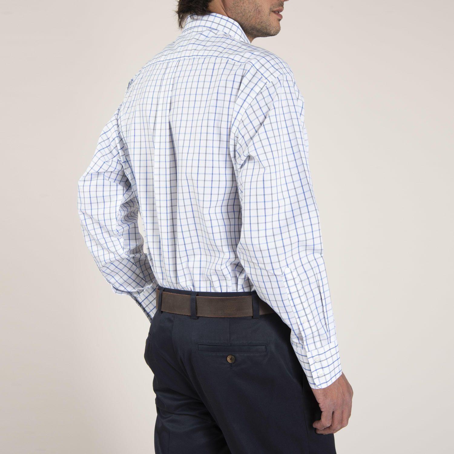 Camisa Algodón Libre de Arrugas Azul Hombre Rockford-2