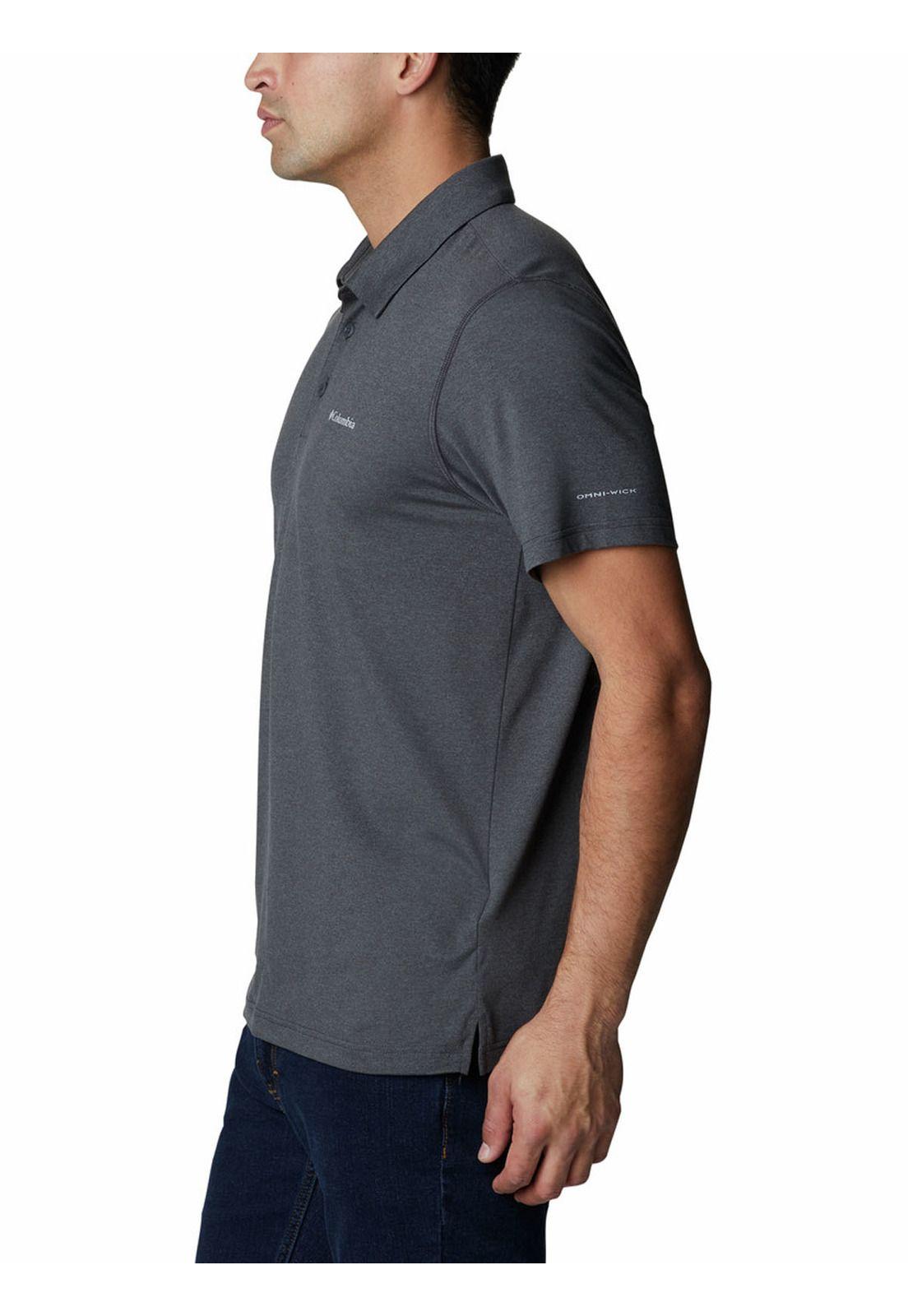 Polera Manga Corta Hombre Tech Trail Polo Gris-1