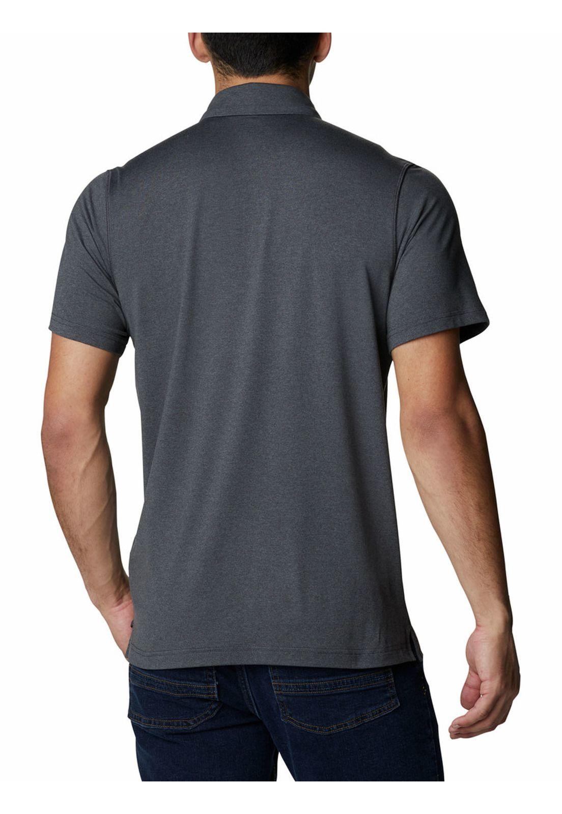 Polera Manga Corta Hombre Tech Trail Polo Gris-5