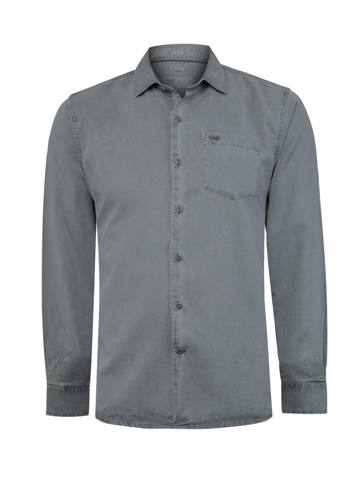Camisa Tencel Hombre Tencel Gris-0