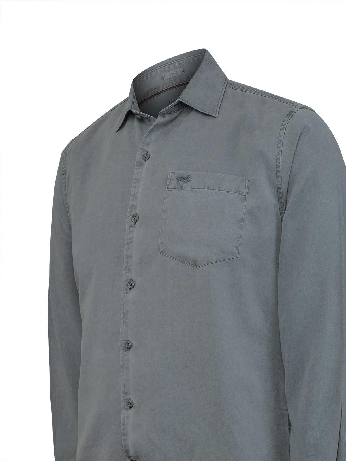Camisa Tencel Hombre Tencel Gris-3