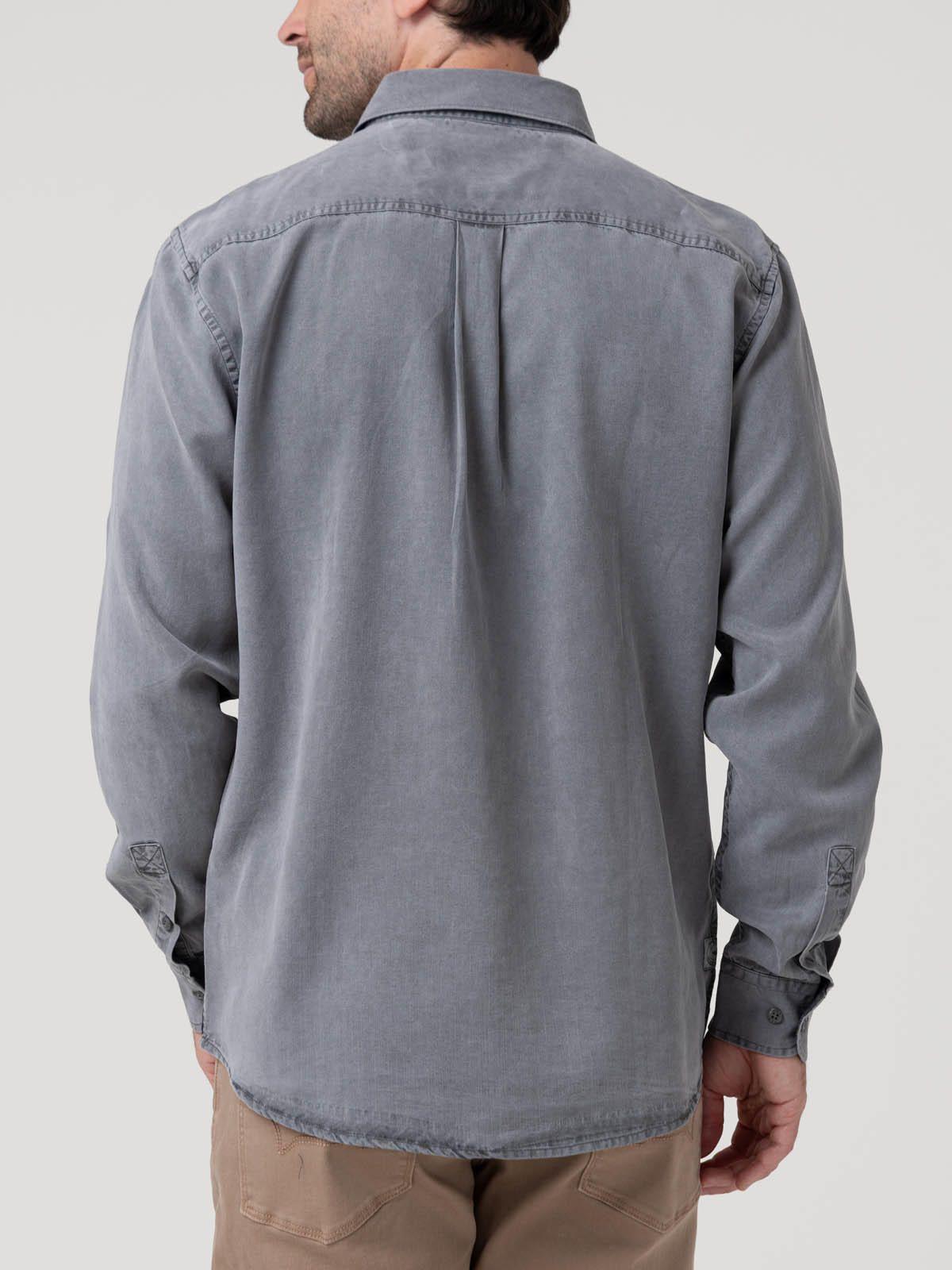 Camisa Tencel Hombre Tencel Gris-5