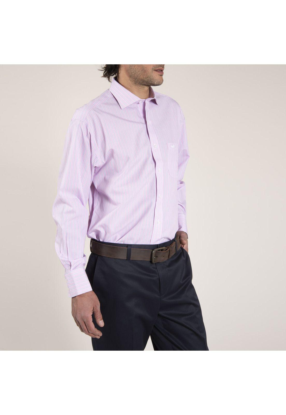Camisa Algodón Libre de Arrugas Rosa Hombre Rockford-1