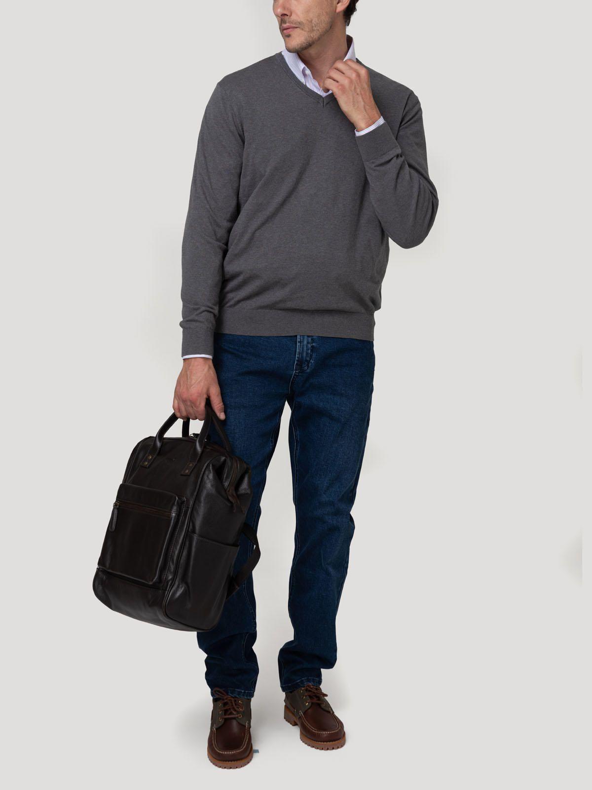 Sweater Algodón Orgánico Hombre Angriv Celeste-7