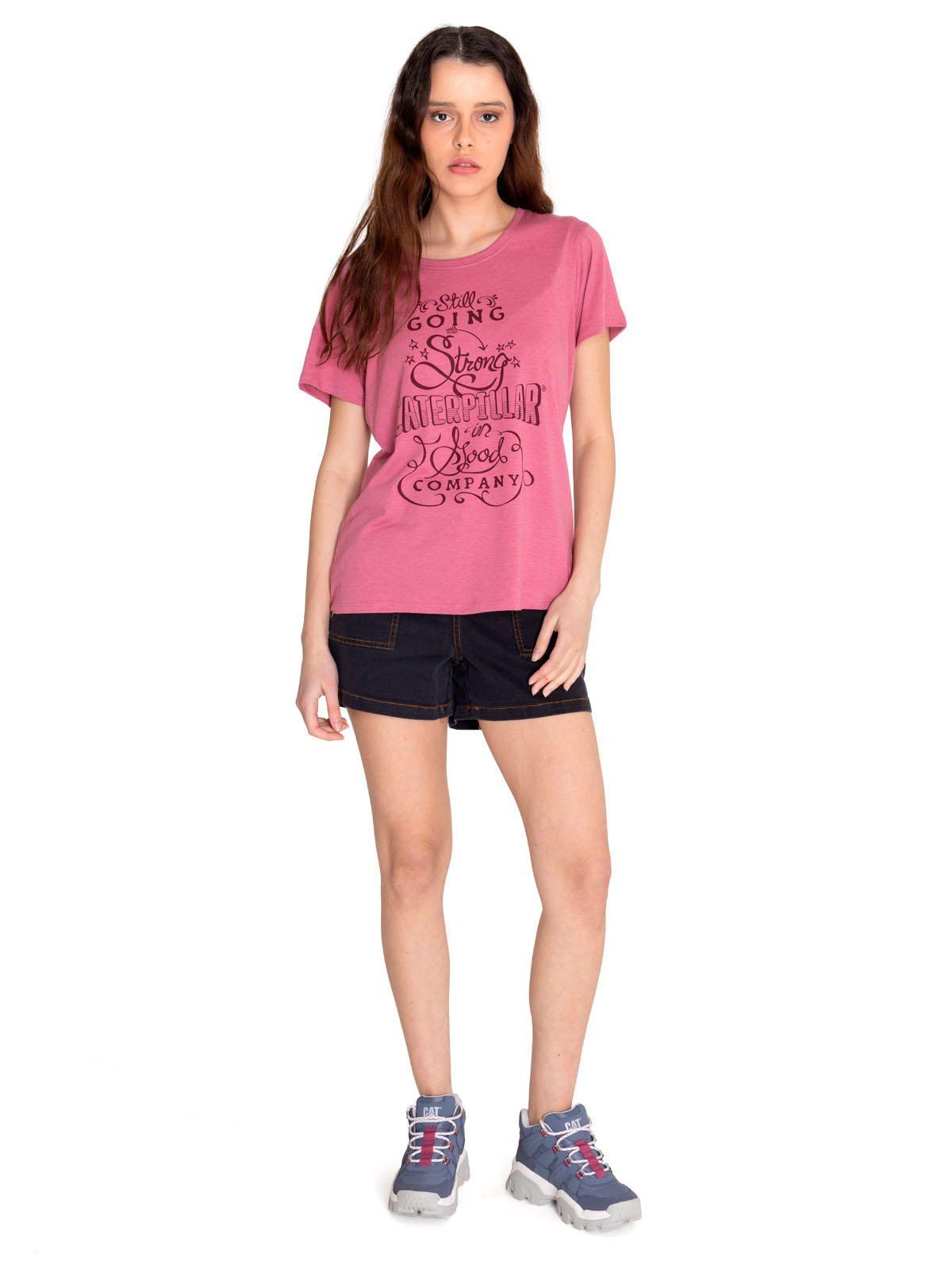 Polera Manga Corta Mujer Crew Graphic Tee 1 Rosado-5