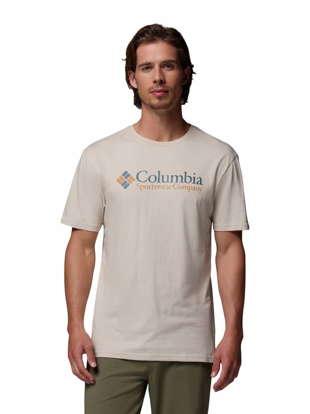 Polera M/C Hombre CSC Basic Logo Gris Columbia-0