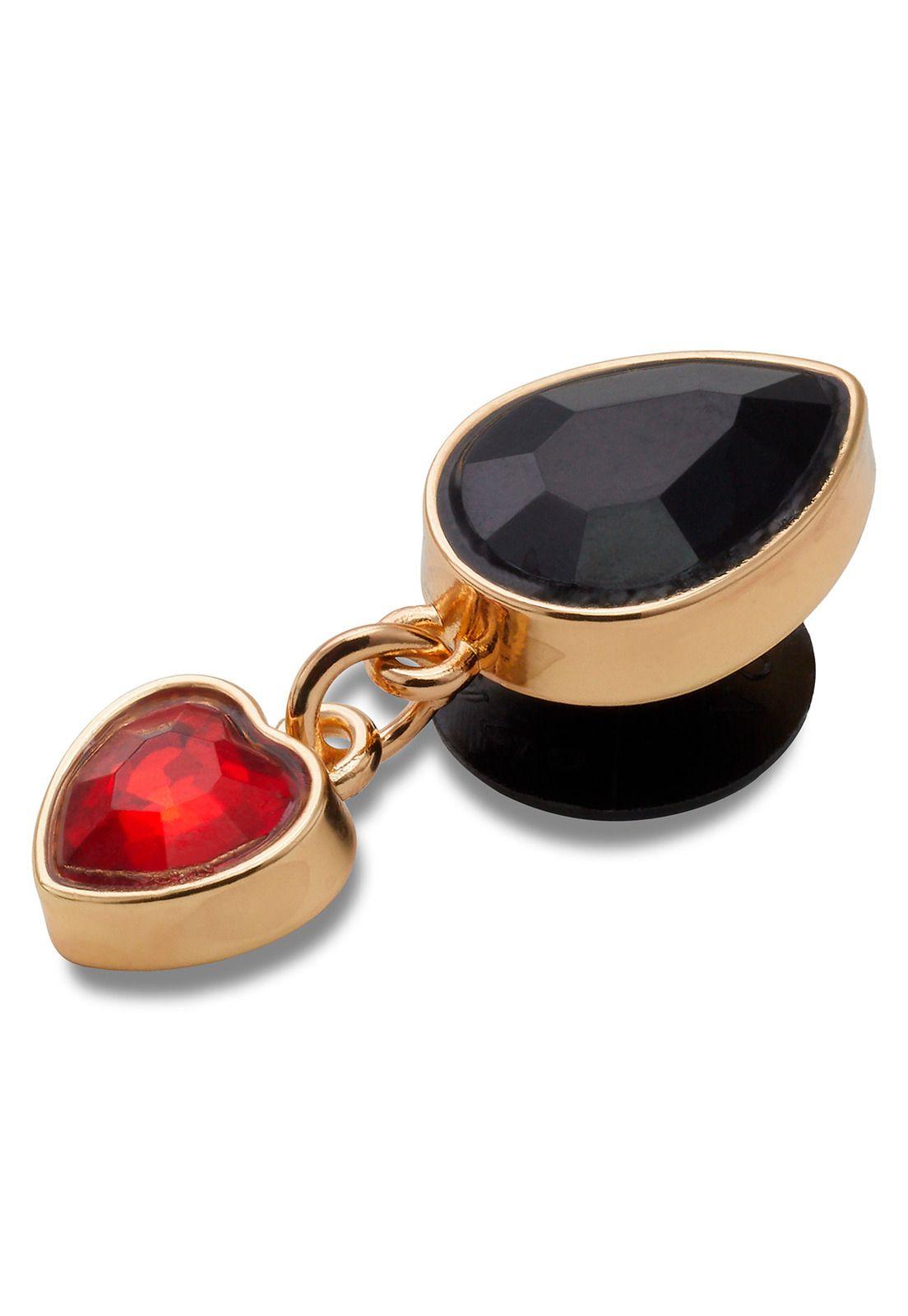 Jibbitz Corazón De Rubí Dorado Metalizado-2