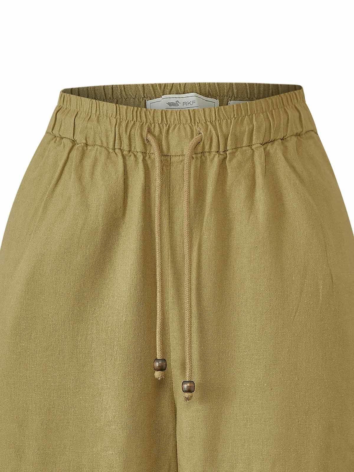 Pantalón Lino Orgánico Mujer Fuji Verde -3