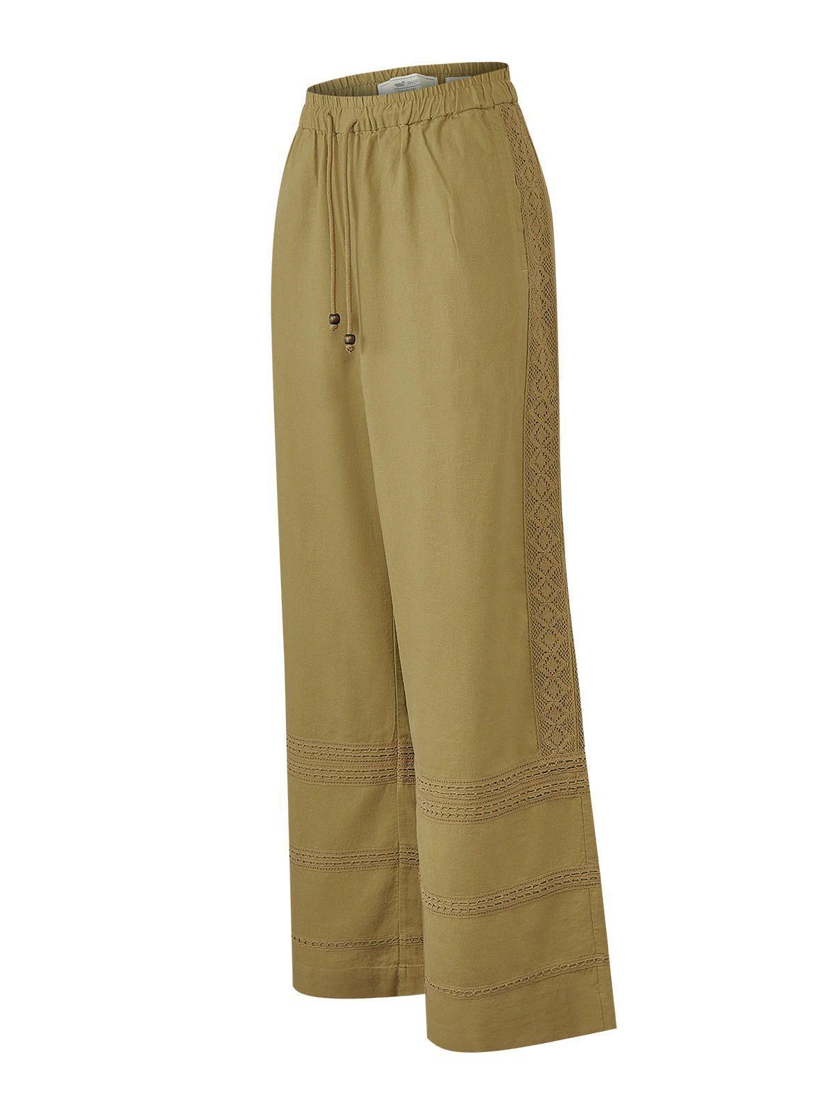 Pantalón Lino Orgánico Mujer Fuji Verde -0
