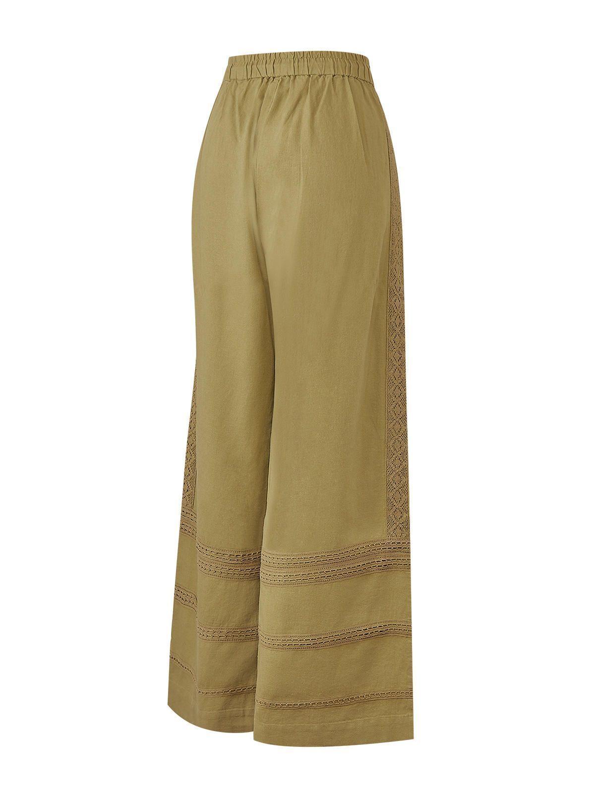 Pantalón Lino Orgánico Mujer Fuji Verde -1