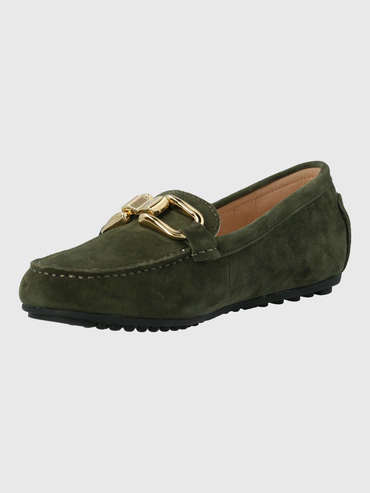 Mocasín Cuero Mujer Beth Verde-4