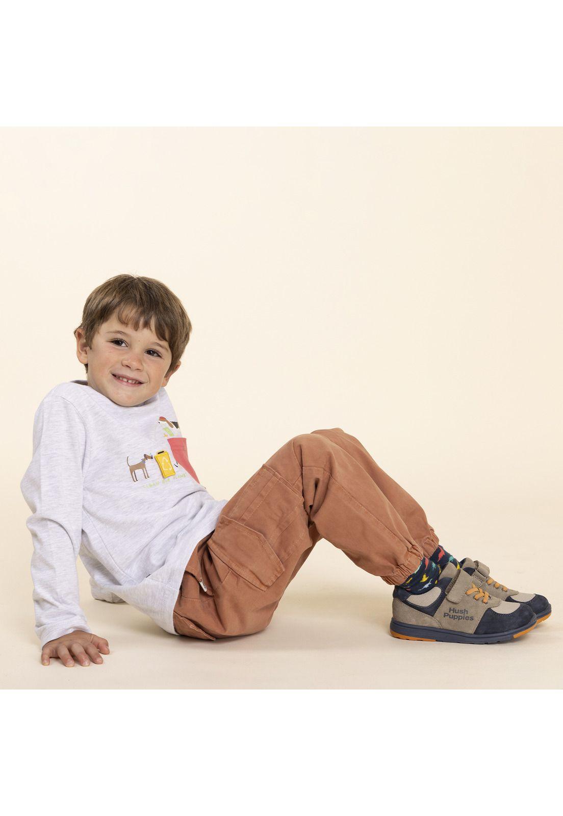 Zapatilla Cuero Niño New Artis Café-3