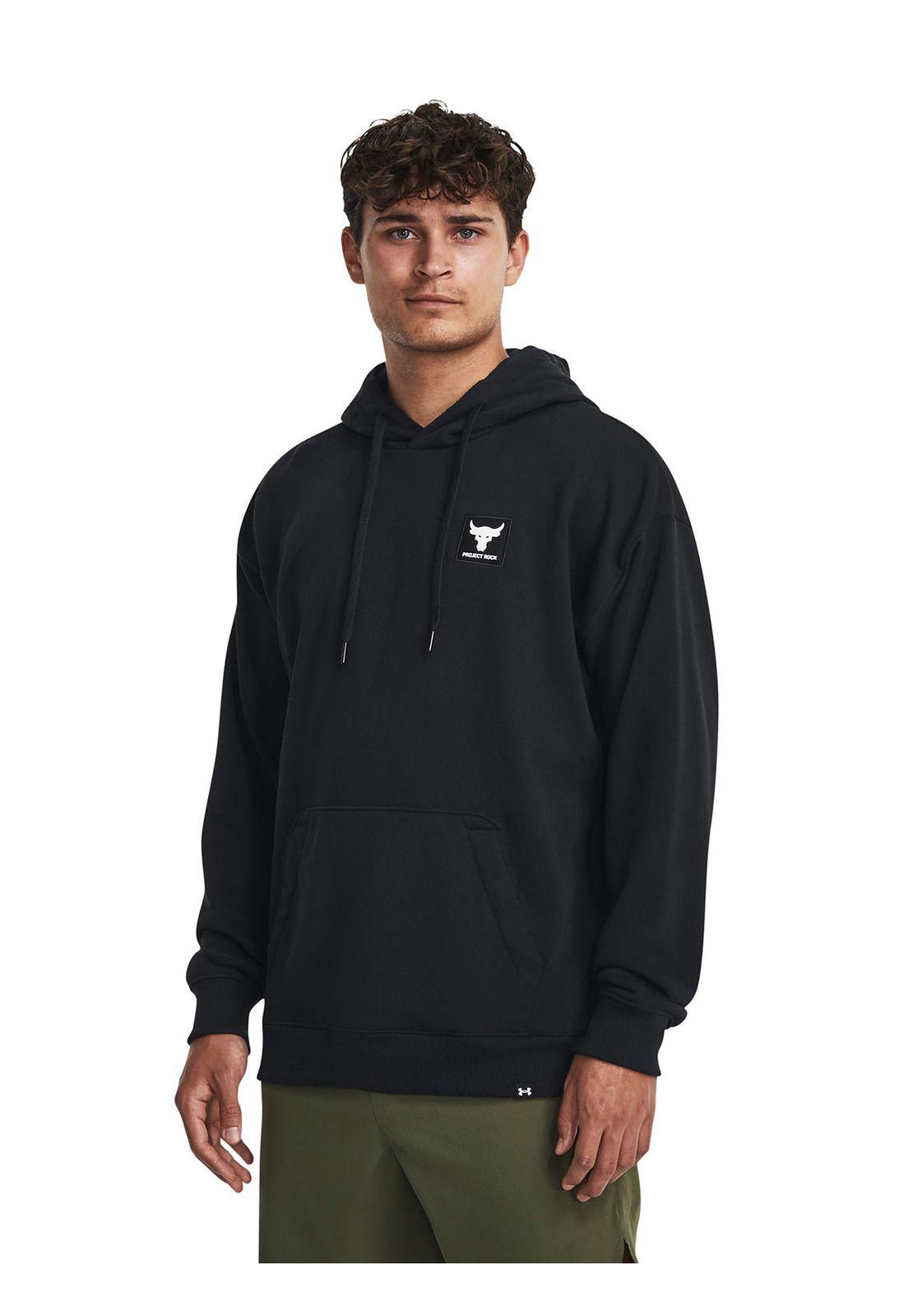 Polerón Ua Project Rock Heavyweight Terry Negro Para Ho-3
