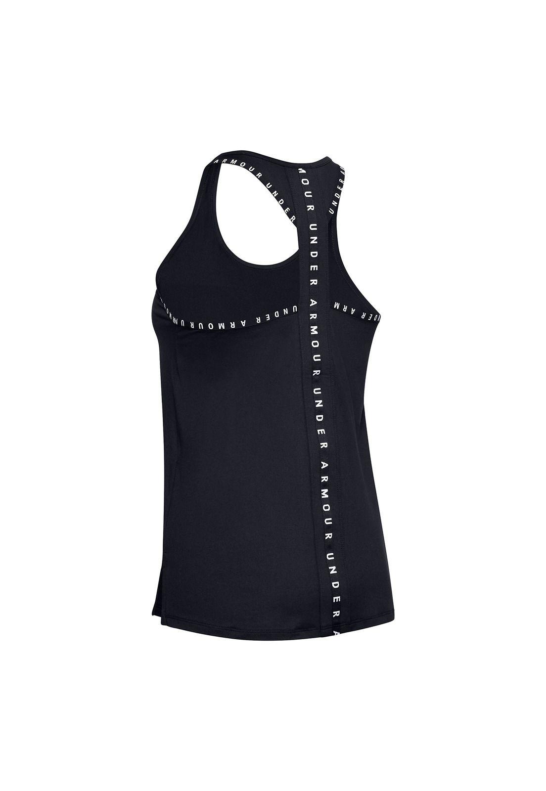 Polera S/M Mujer UA Knockout Tank Negro-1