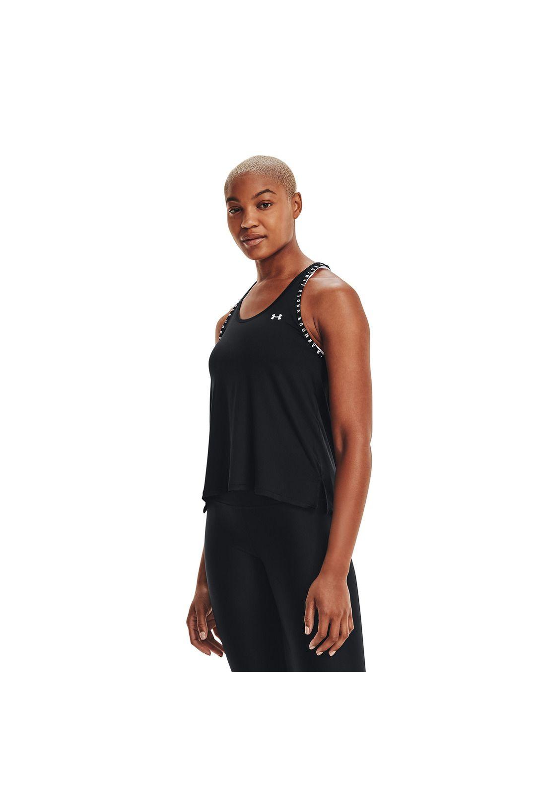 Polera S/M Mujer UA Knockout Tank Negro-3