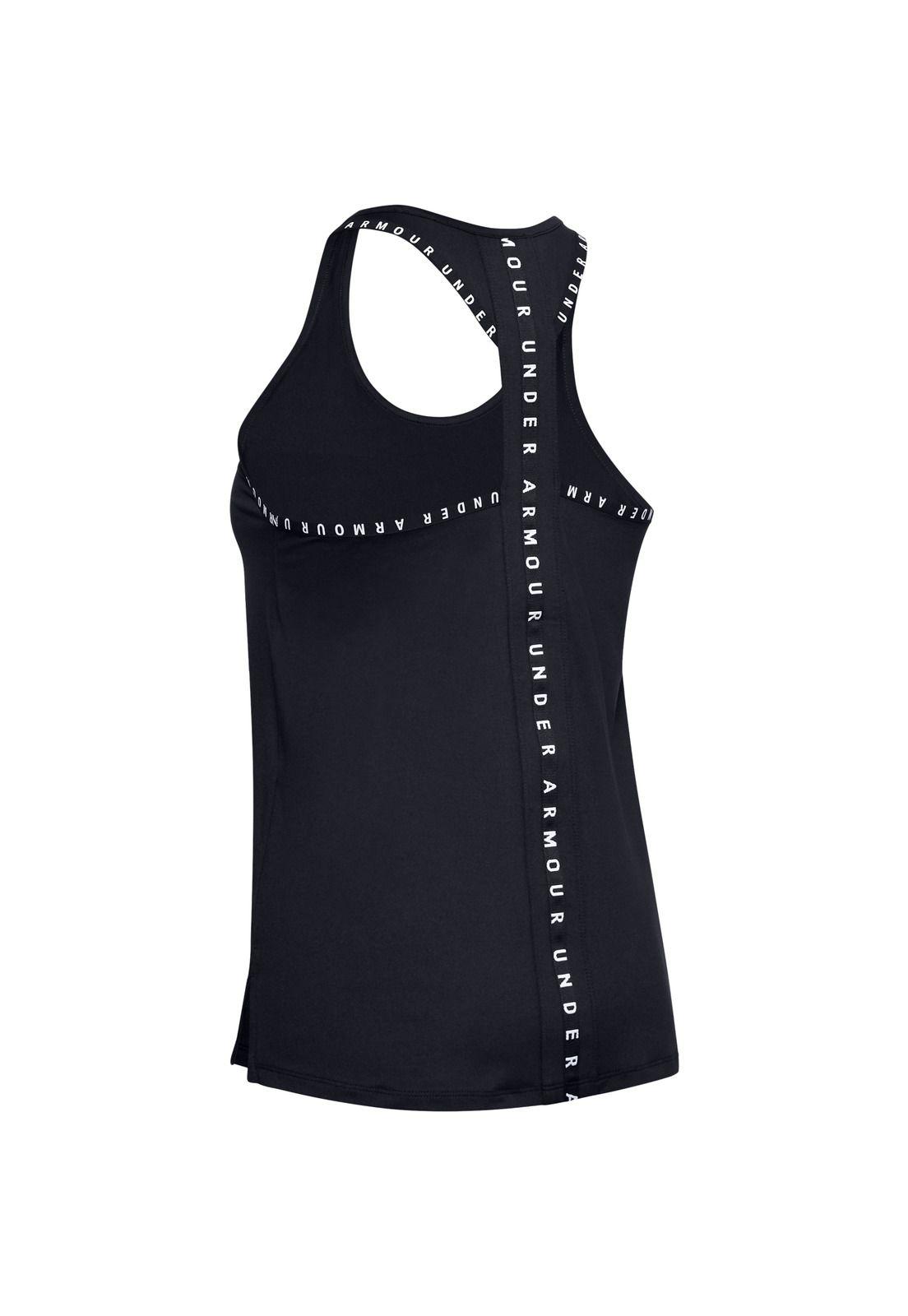 Polera S/M Mujer UA Knockout Tank Negro-6