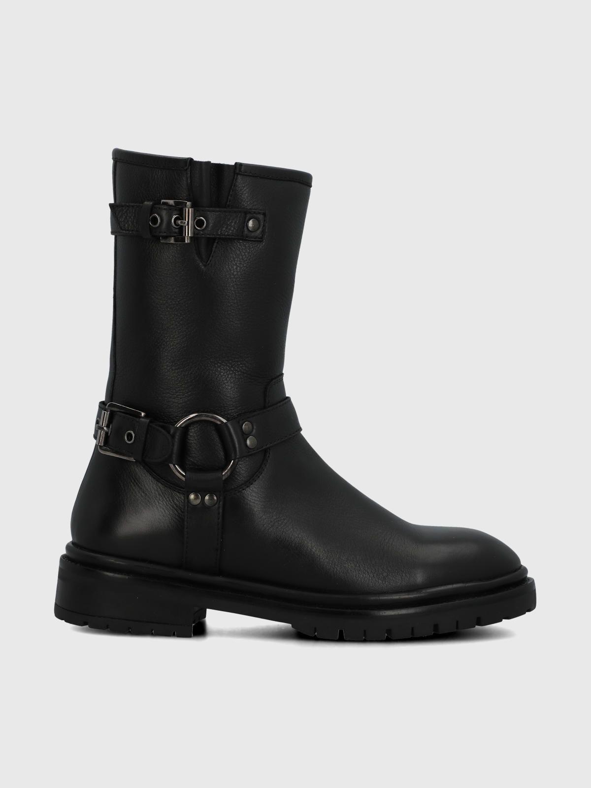 Bota Cuero Mujer Ribek Negra-1