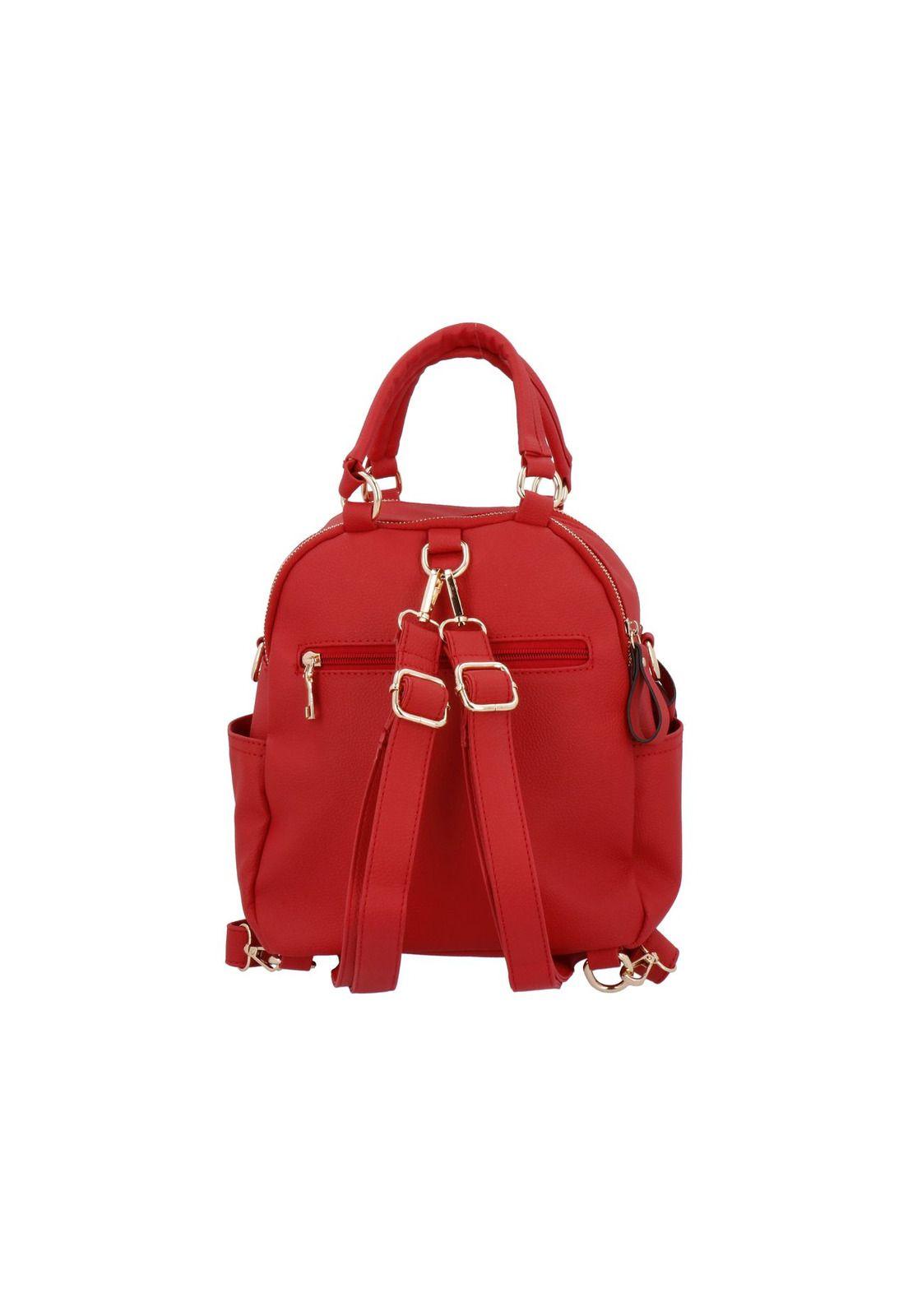 Cartera Mochila Convertible Luciana Casual Rojo-2