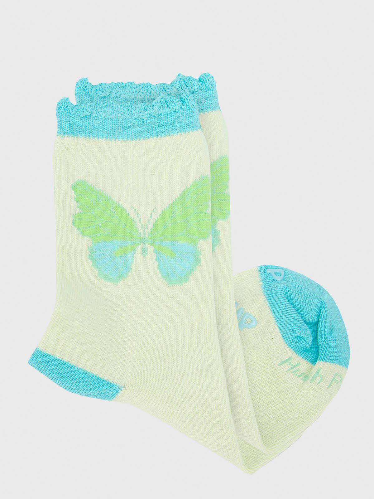 Calcetin Algodón Niña Butterfly Verde-1