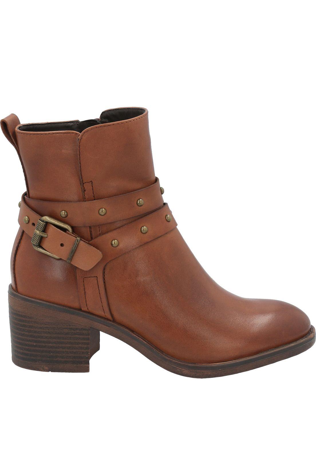 Botin Cuero Mujer Sile Marrón-1