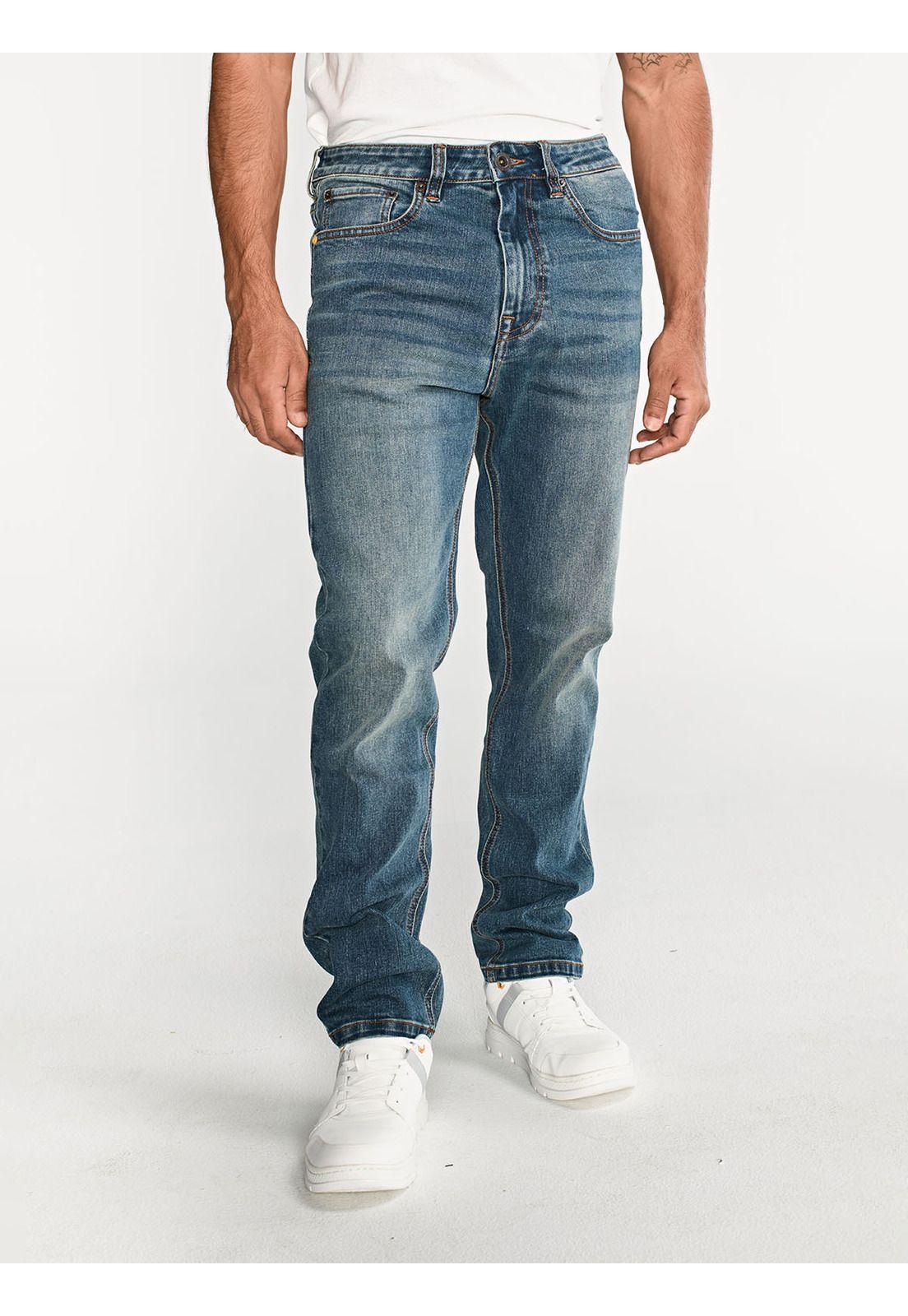 Jeans Rectos Eco Stretch Hombre Azul-4