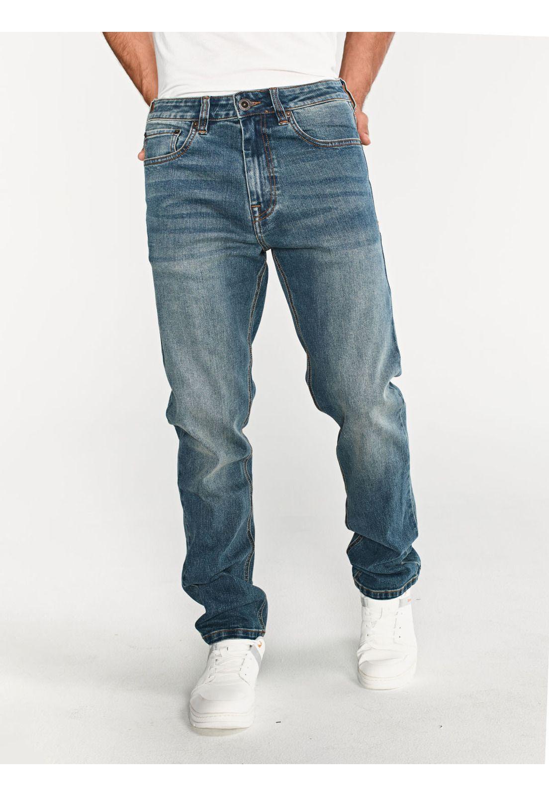 Jeans Rectos Eco Stretch Hombre Azul-5