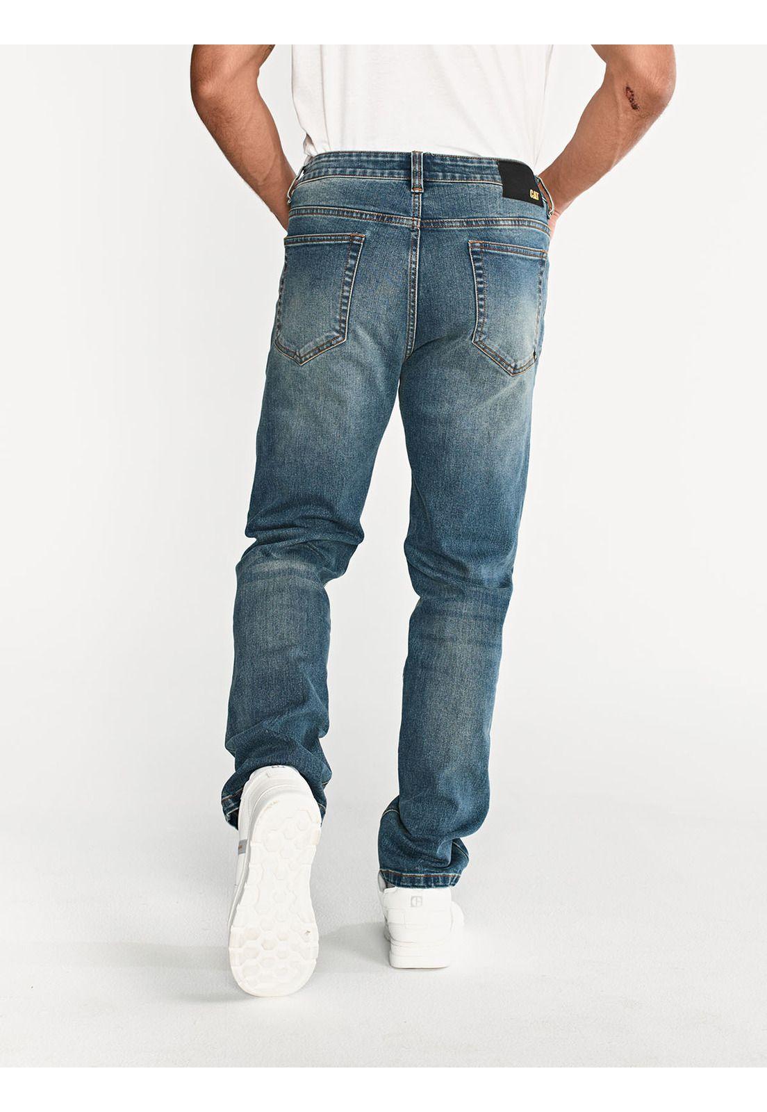 Jeans Rectos Eco Stretch Hombre Azul-8