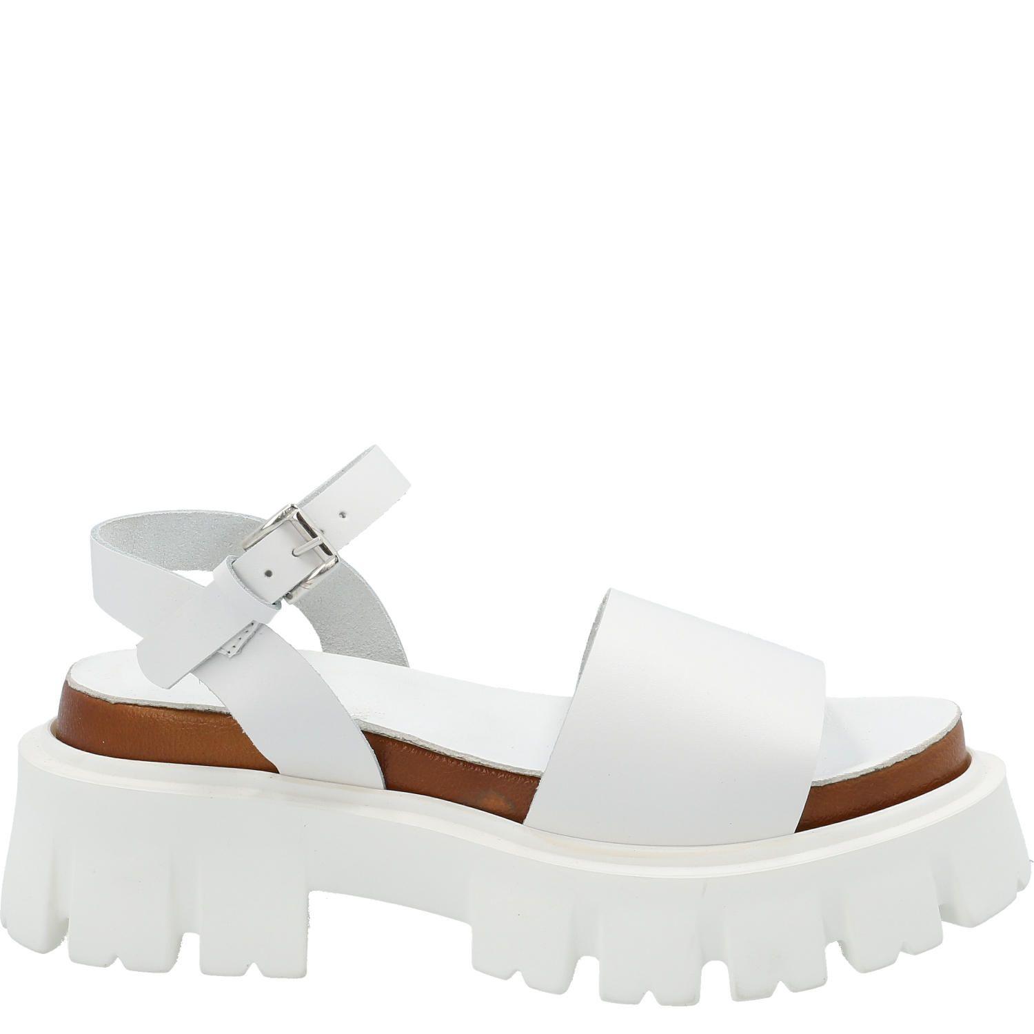 Sandalia Cuero Mujer Kady H3 Blanco-1