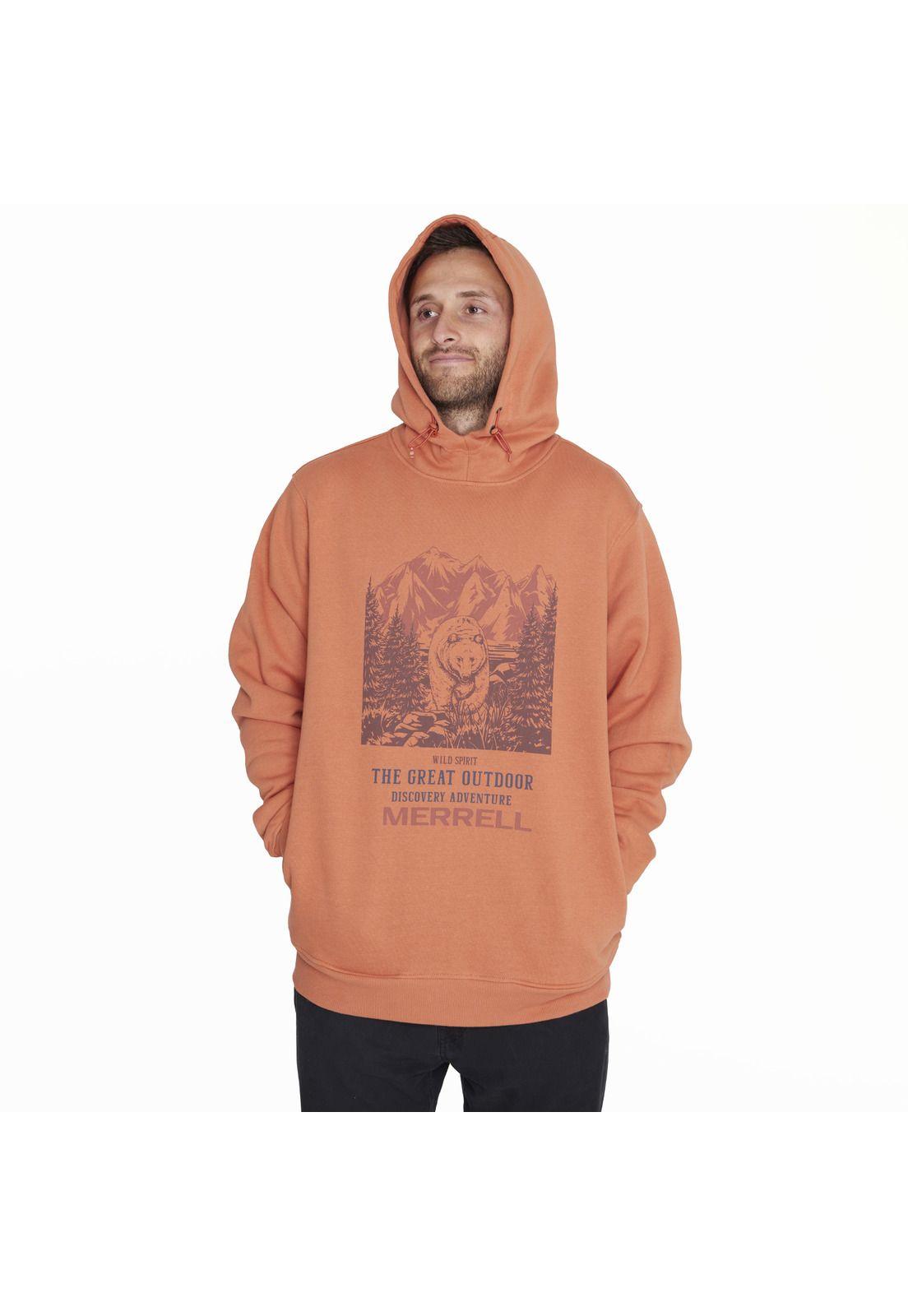 Polerón Sweatshirt With Hood Naranjo Hombre-0