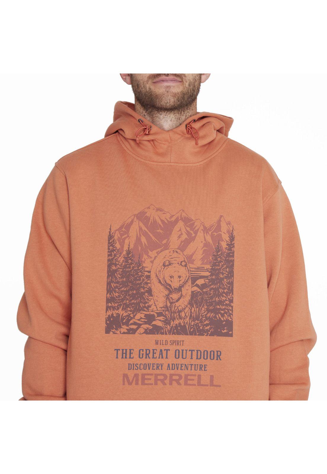 Polerón Sweatshirt With Hood Naranjo Hombre-3