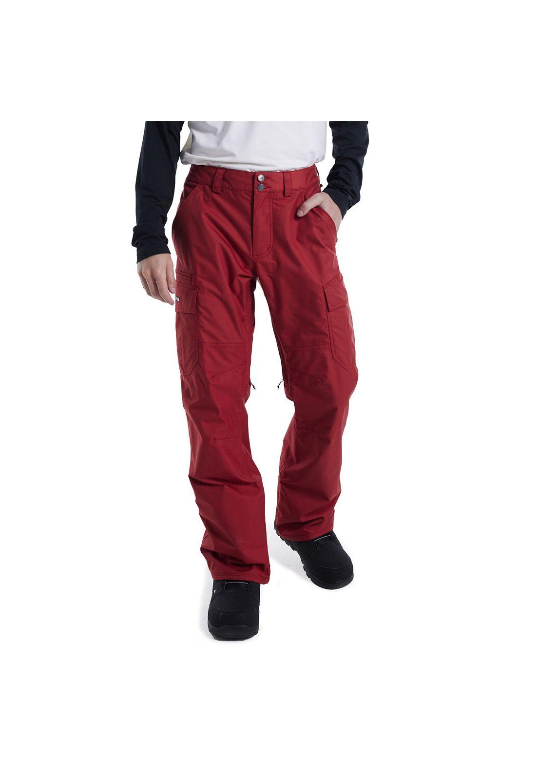 Pantalón De Nieve Hombre M Cargo Pt Regular Rojo-0