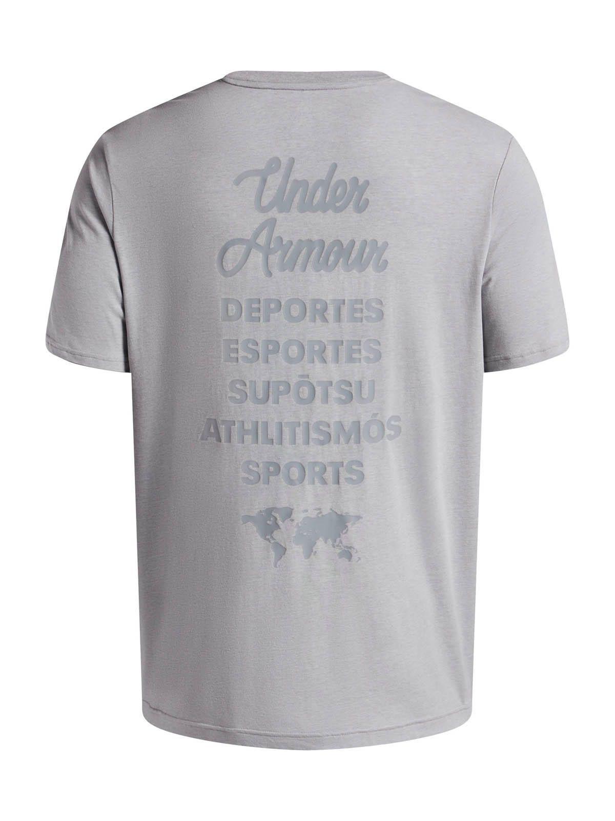 Polera Manga Corta Lifestyle Hombre Sports Wordmark Gris -1