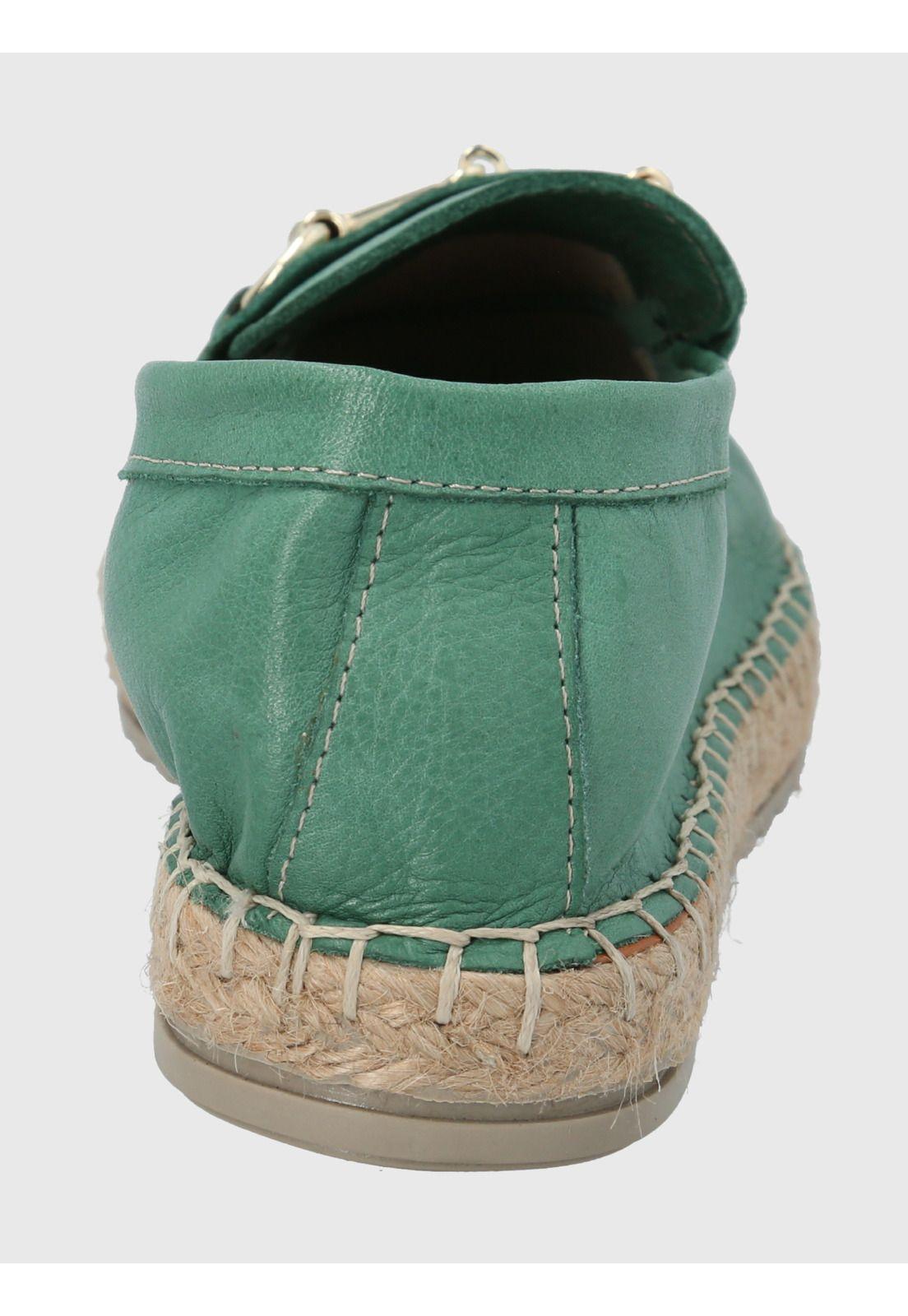 Alpargata Cuero Verde Mujer Edola -5