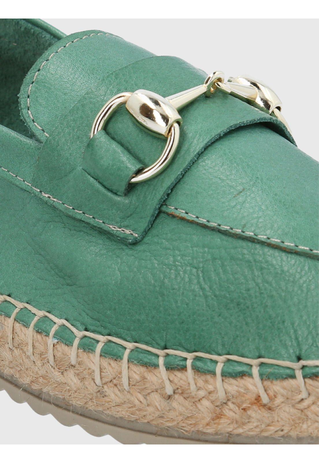 Alpargata Cuero Verde Mujer Edola -6