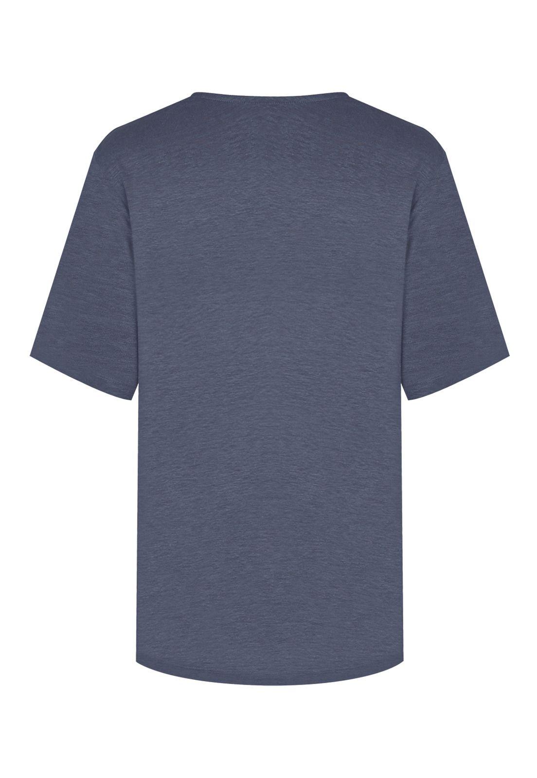 Polera Lino Orgánico Azul Remini Mujer -1