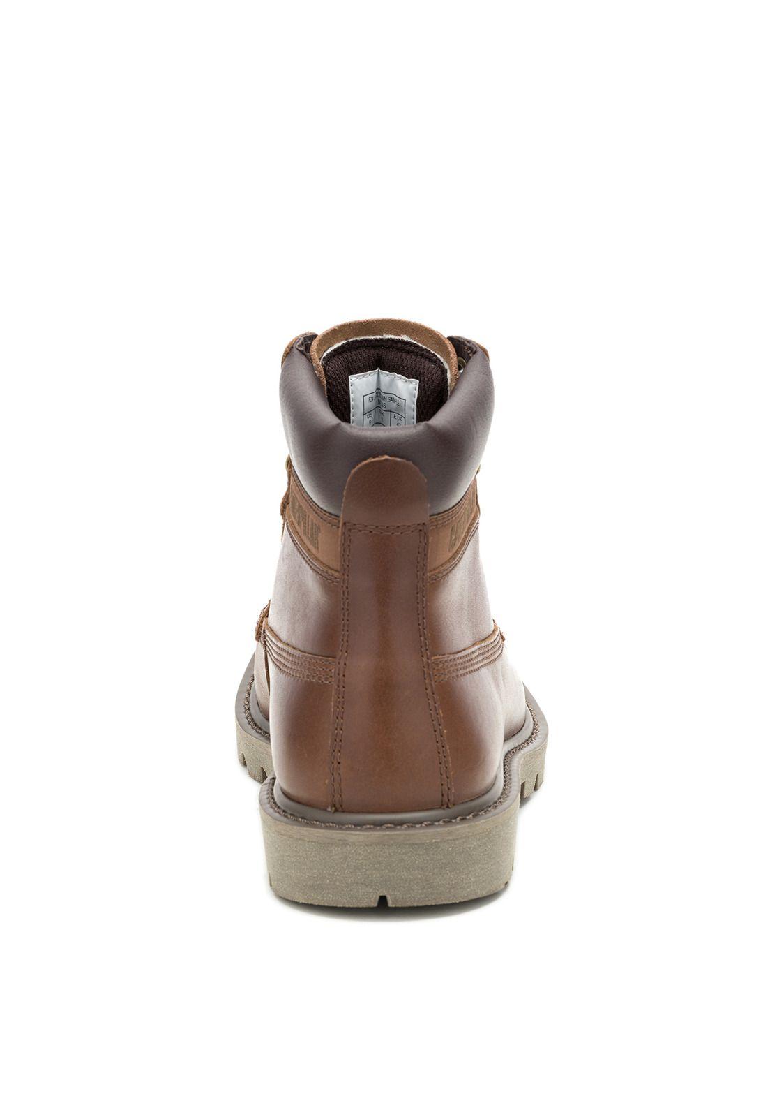 Botín Cuero Hombre Colorado Moc Toe Café -5