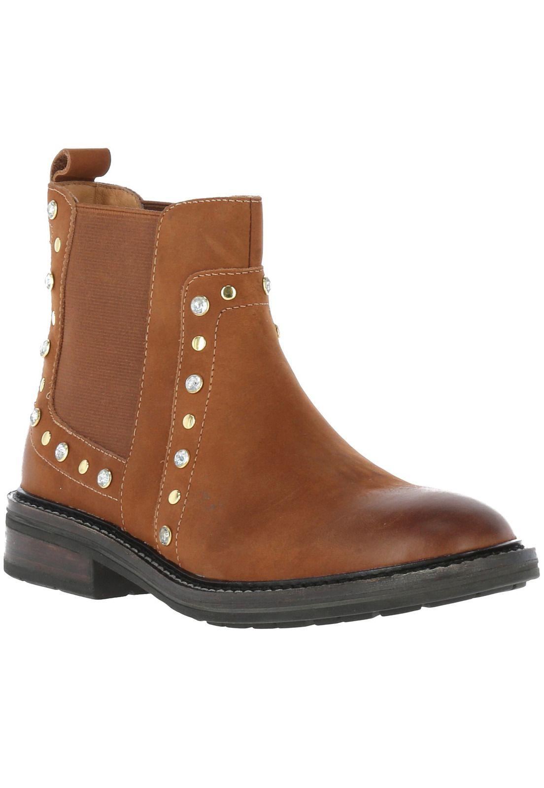 Botin Cuero Mujer Ondy Café-0