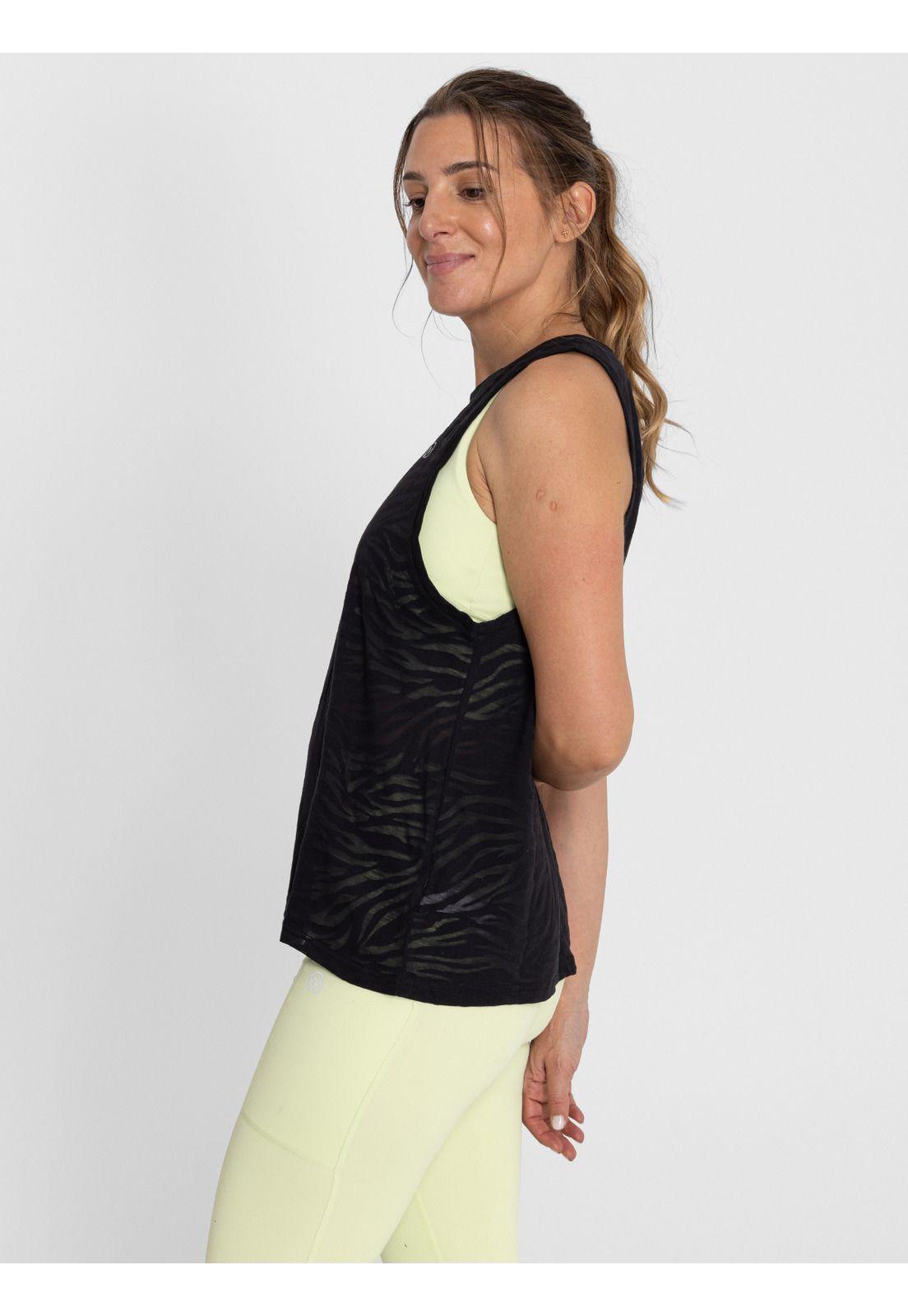 Polera Sin Mangas Zebra Tank Negro Mujer-3