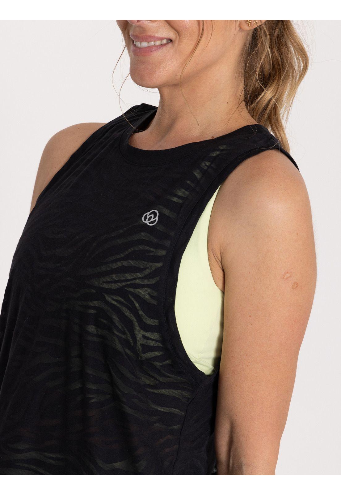 Polera Sin Mangas Zebra Tank Negro Mujer-4