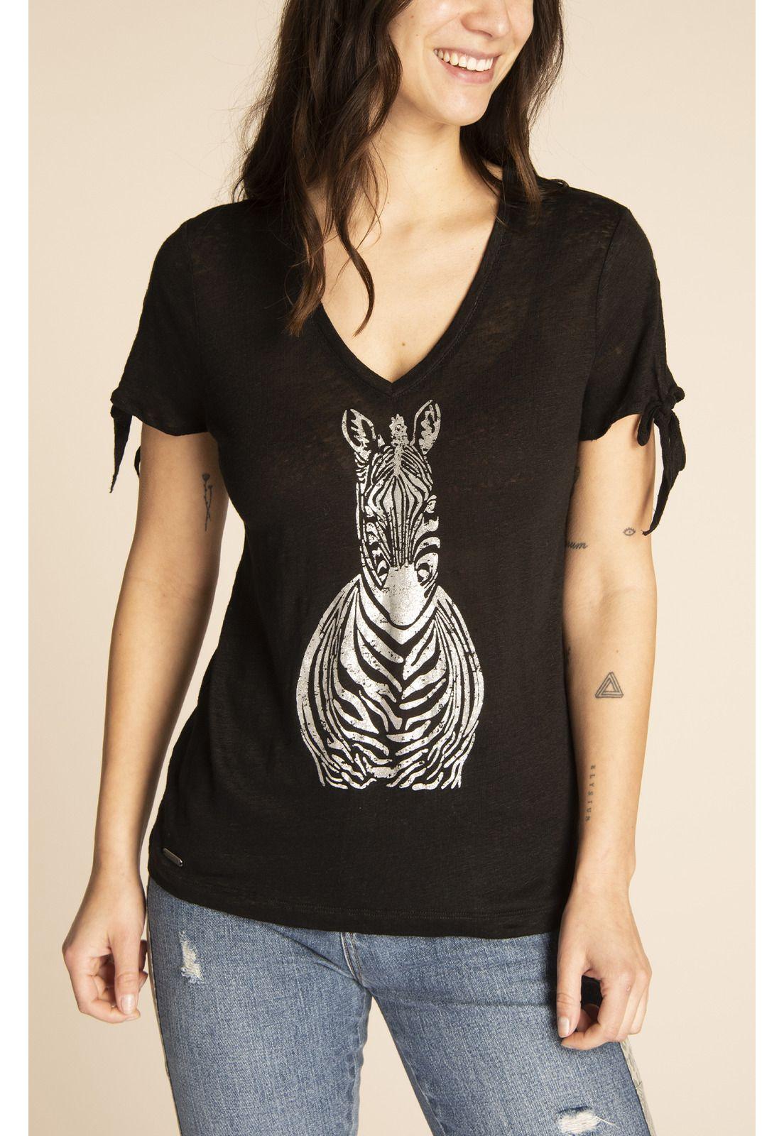 Polera Lino Orgánico Mujer Organic Negro-5