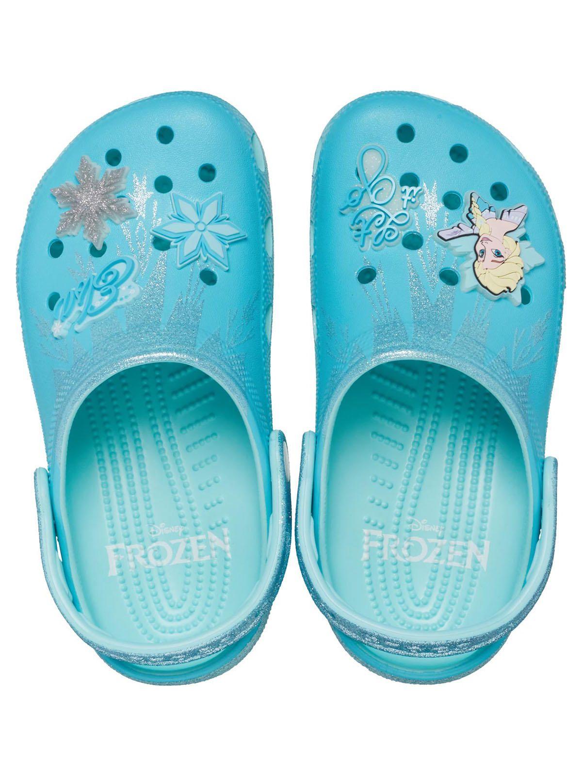 Zueco Crocs Niño Frozen Elsa Clog K Celeste-4