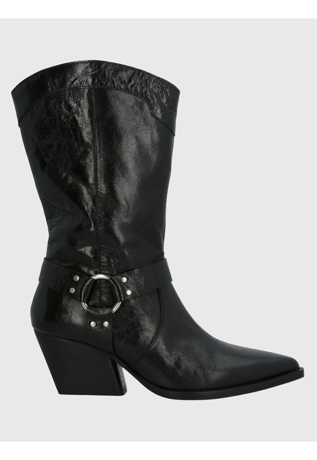 Bota Cuero Mujer Tim Negro-1