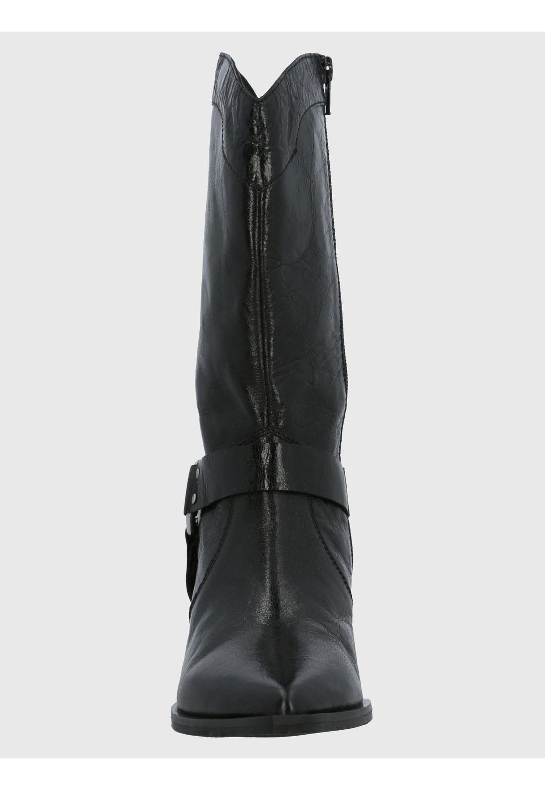 Bota Cuero Mujer Tim Negro-3