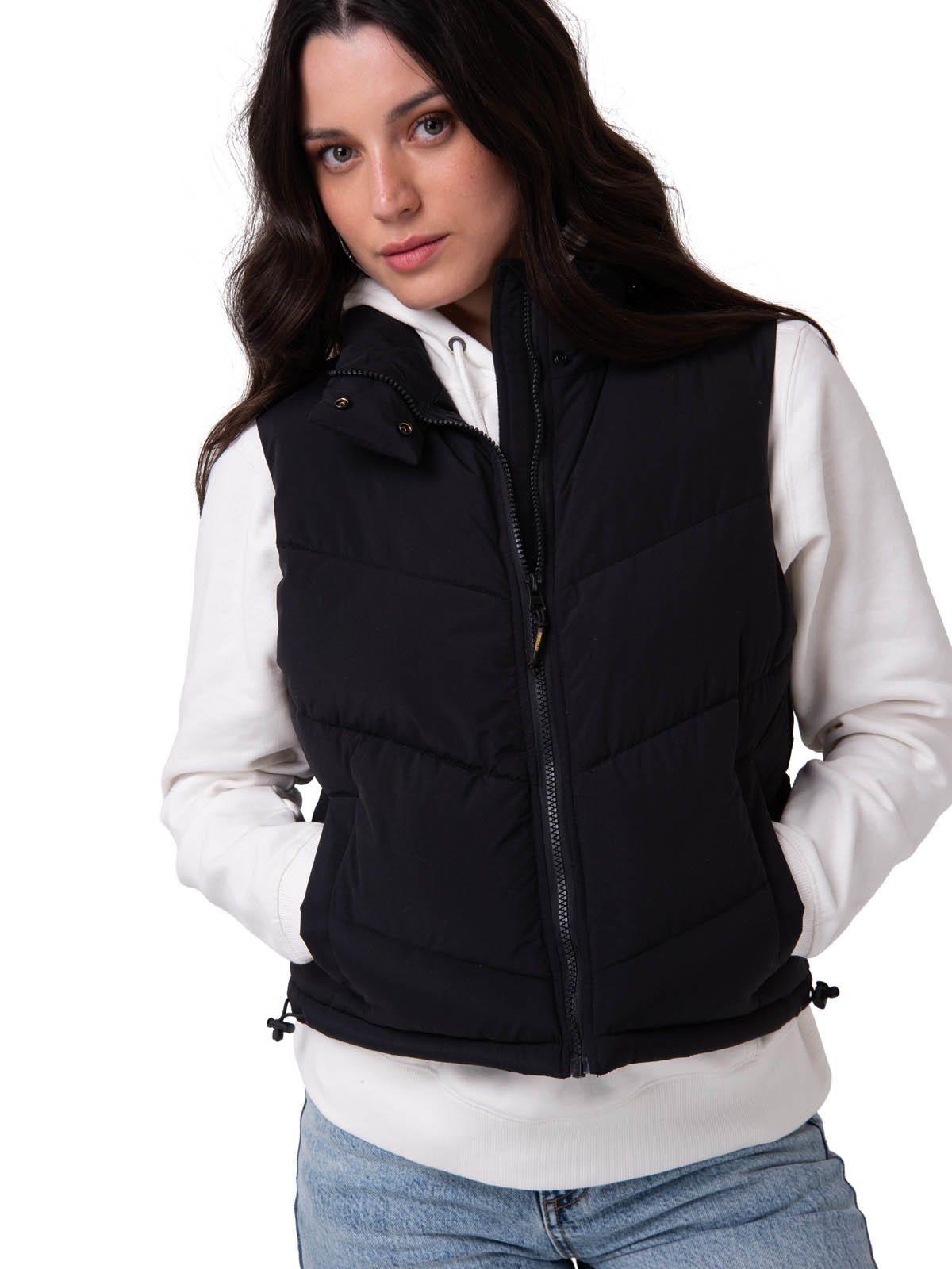 Chaqueta Vest Mujer Cropped Puffer Vest Negro-0