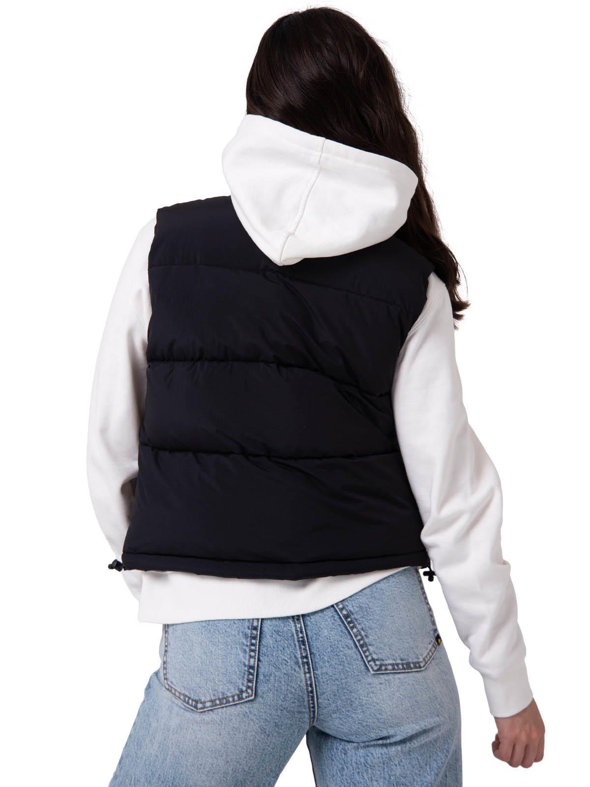 Chaqueta Vest Mujer Cropped Puffer Vest Negro-1