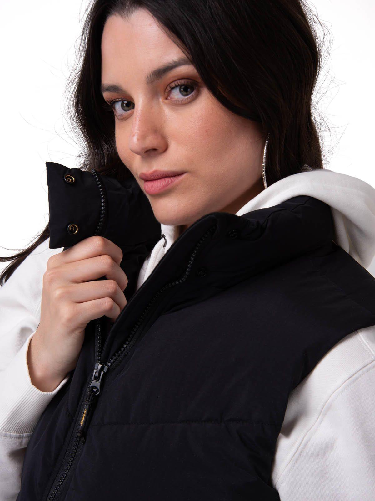 Chaqueta Vest Mujer Cropped Puffer Vest Negro-3