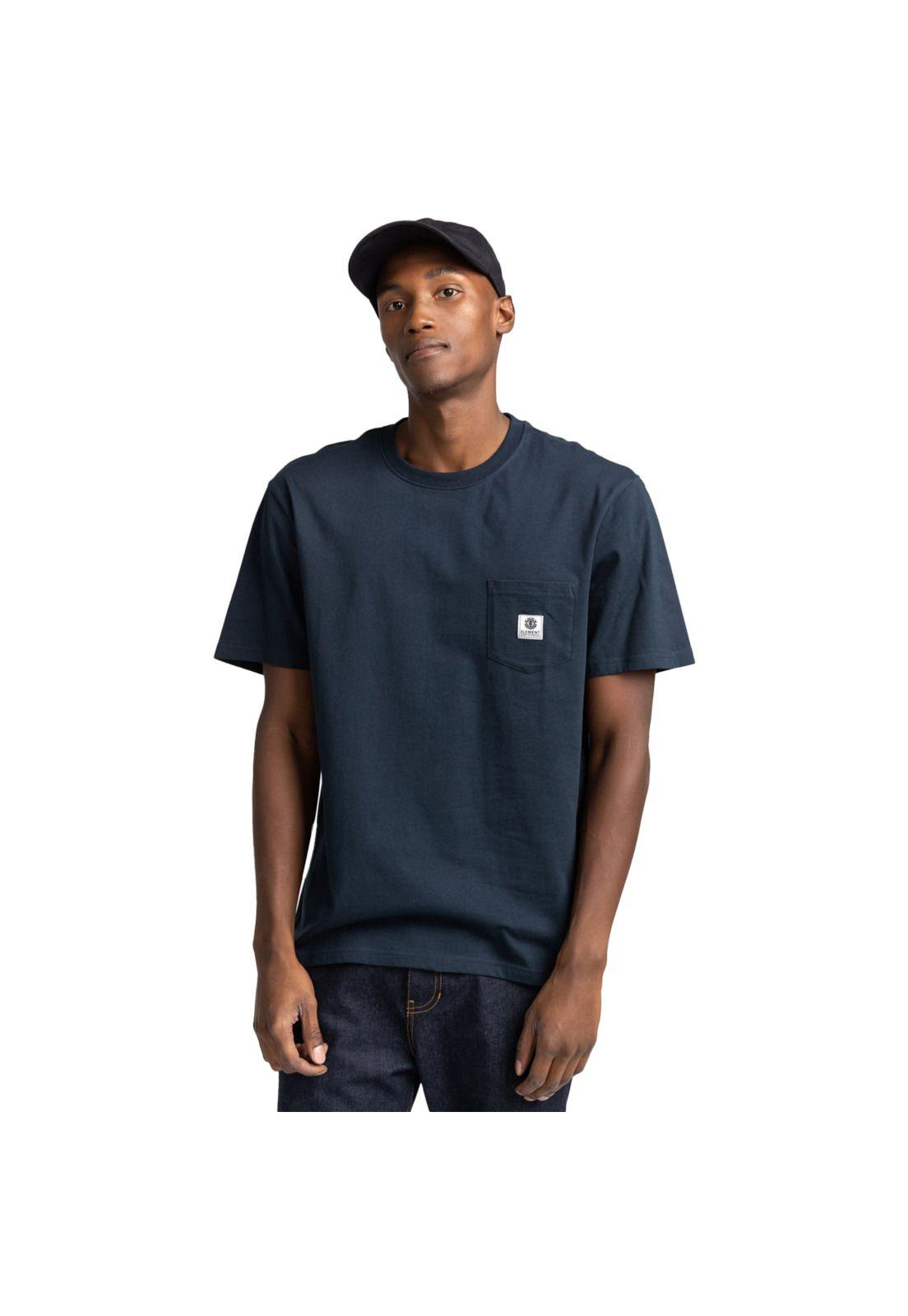 Polera M/C Hombre Basic Pocket Azul Marino-0